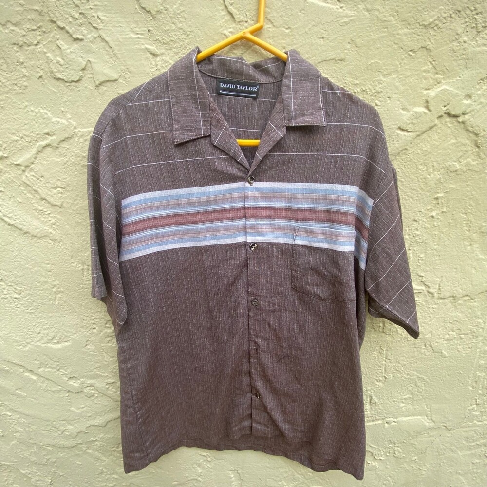 Vintage 80s David Taylor Short Sleeve Button Up Flecked Atomic Shirt